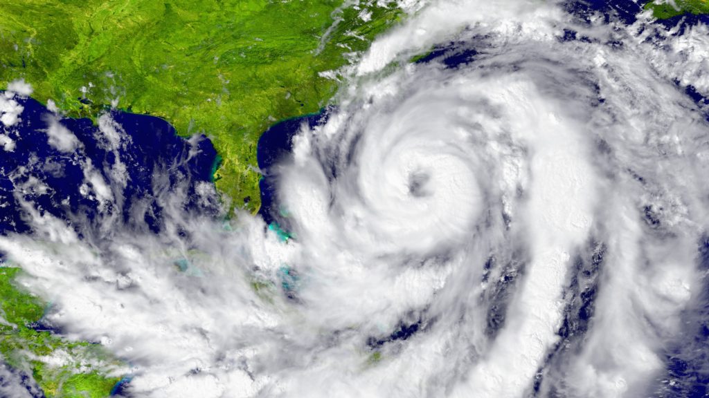 Huge hurricane between Florida and Cuba. Elements of this image furnished by NASA